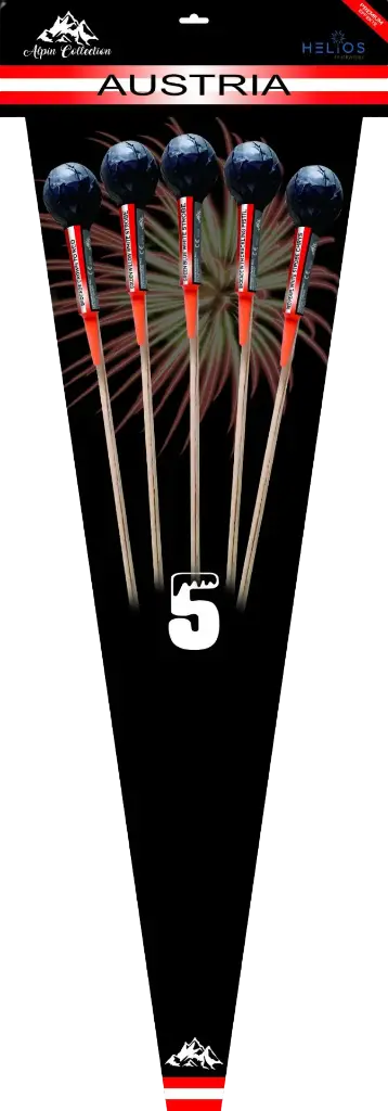 [00996] Raketenset „Austria 5“ mit 5 Kugelraketen