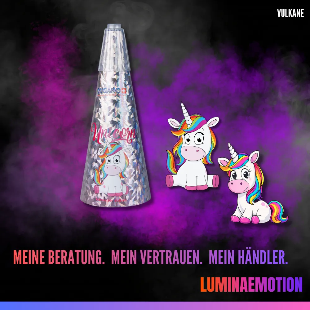 BUGANO VULKAN "Unicorn" - Goldblüten + blaue & pinke Sterne