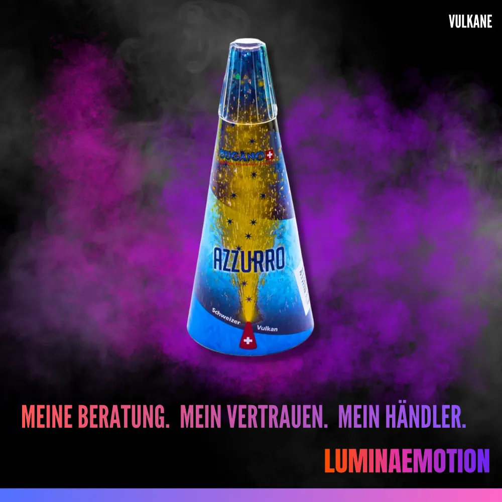 BUGANO VULKAN "Azzurro" - Goldblüten + blaue Sterne