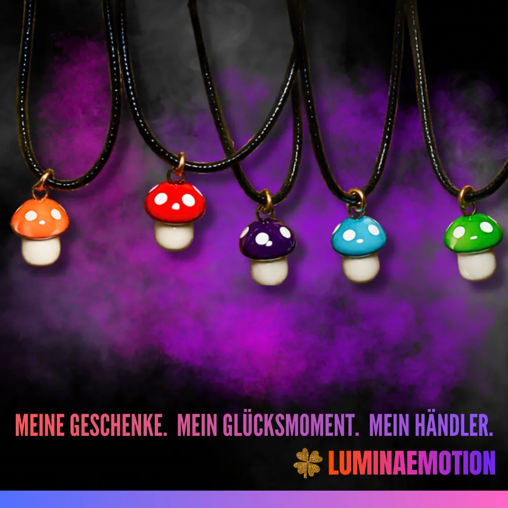 Kette schwarz mit Pilz, div. Farben